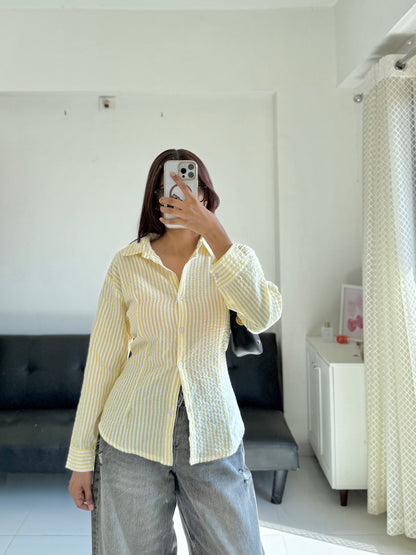 Yellow Fitted Shirt (Corset back)