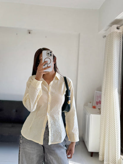 Yellow Fitted Shirt (Corset back)
