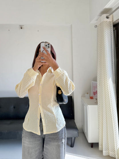 Yellow Fitted Shirt (Corset back)