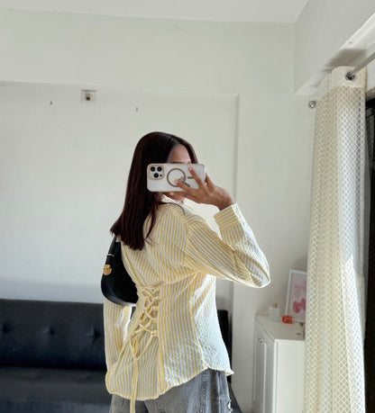 Yellow Fitted Shirt (Corset back)