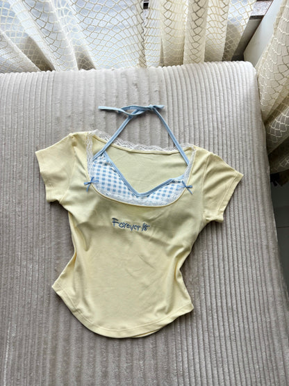Forever 18 Lace Built-in Bra Tops