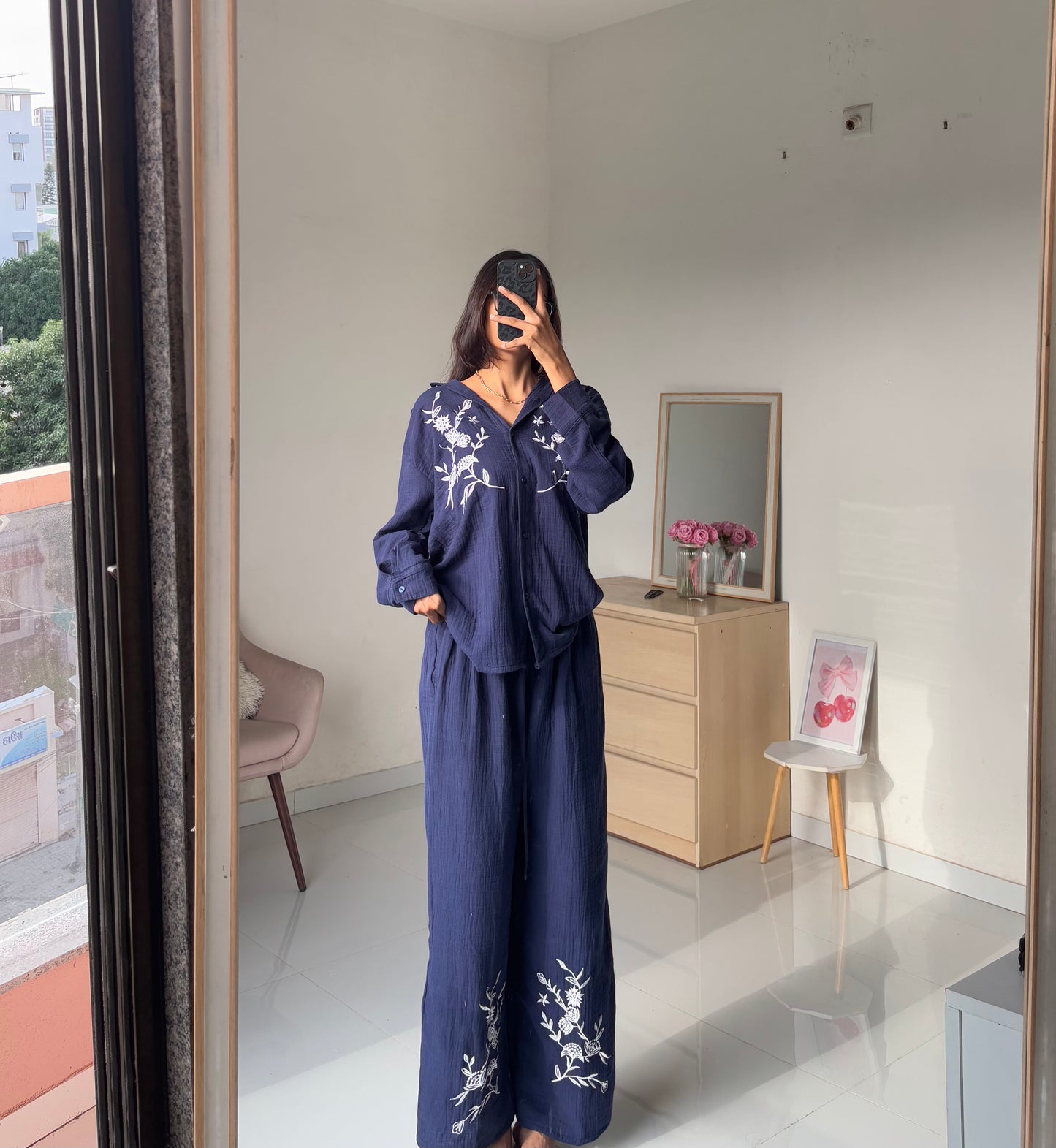 Blue Embroidery Pj sets