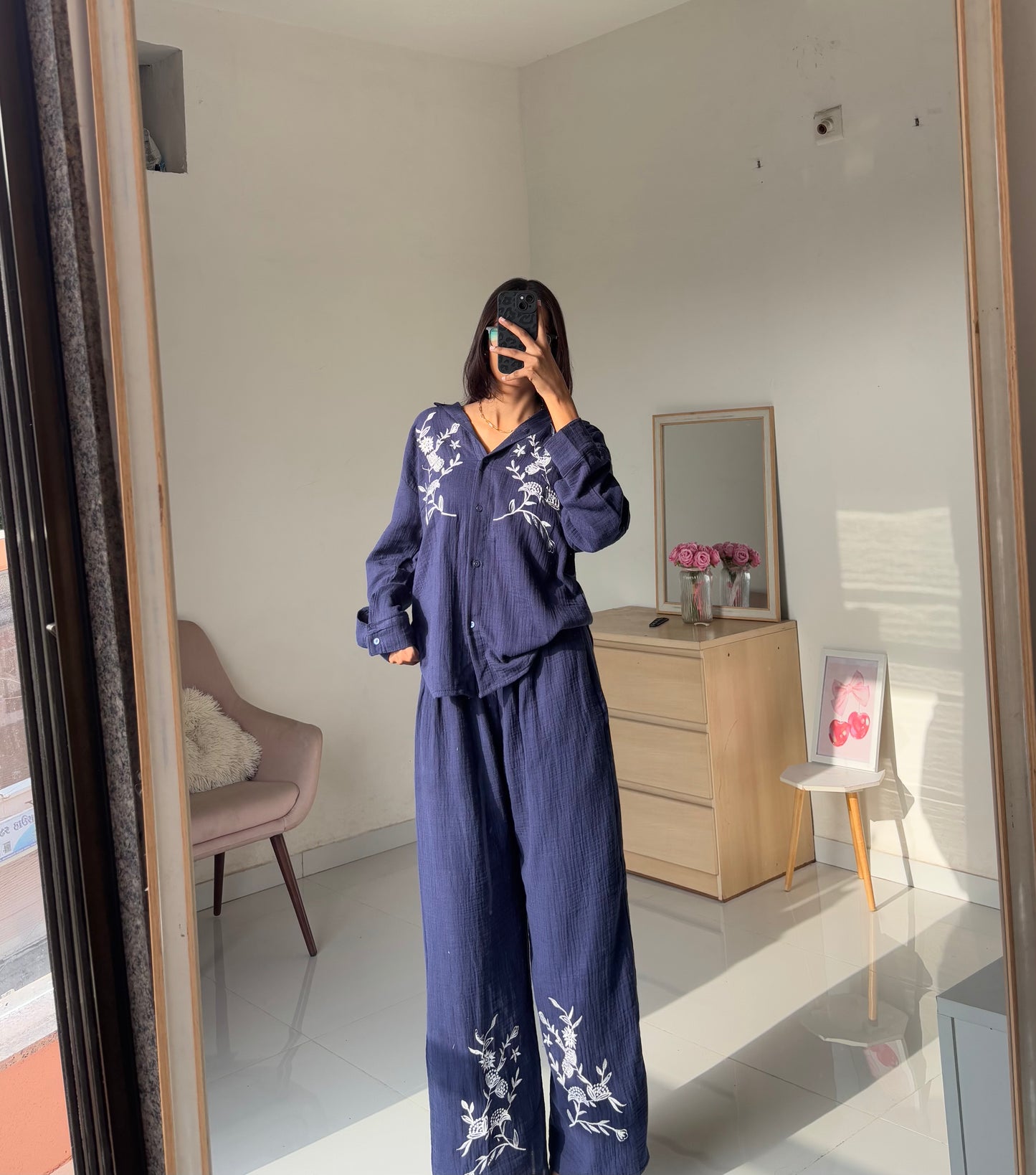Blue Embroidery Pj sets