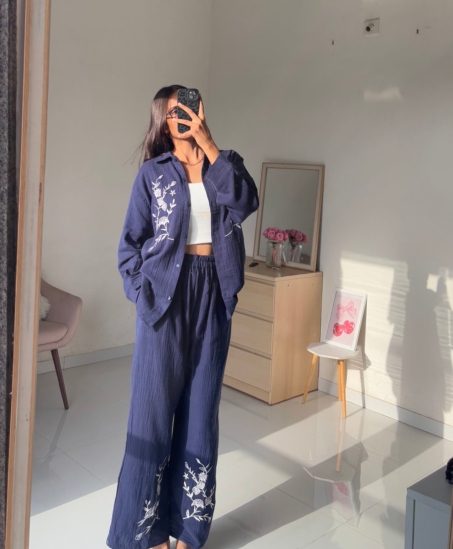 Blue Embroidery Pj sets