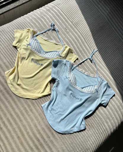 Forever 18 Lace Built-in Bra Tops