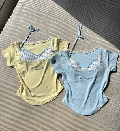 Forever 18 Lace Built-in Bra Tops