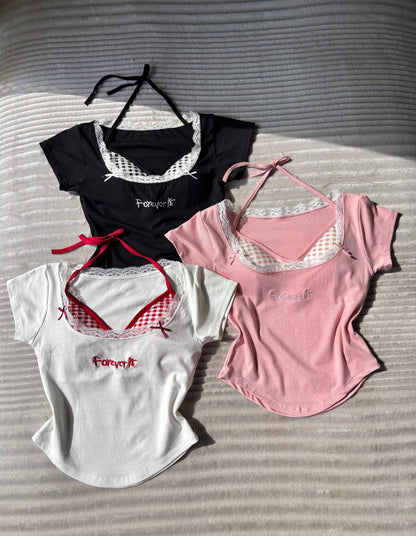 Forever 18 Lace Built-in Bra Tops