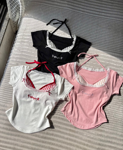 Forever 18 Lace Built-in Bra Tops