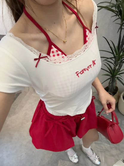 Forever 18 Lace Built-in Bra Tops