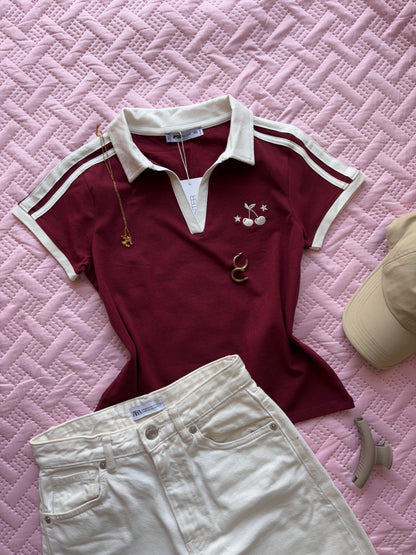 "Cherry" Red Polo T-shirt
