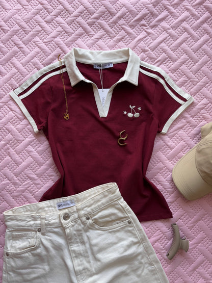 "Cherry" Red Polo T-shirt