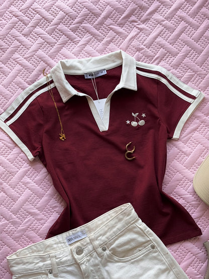 "Cherry" Red Polo T-shirt