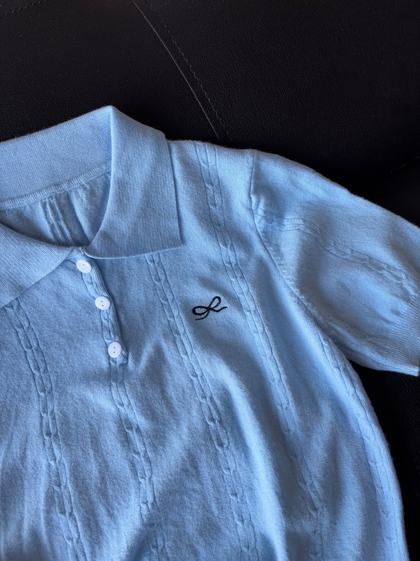 Korean Bow Embroidery Polo Tees