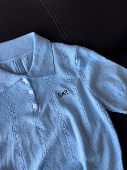 Korean Bow Embroidery Polo Tees