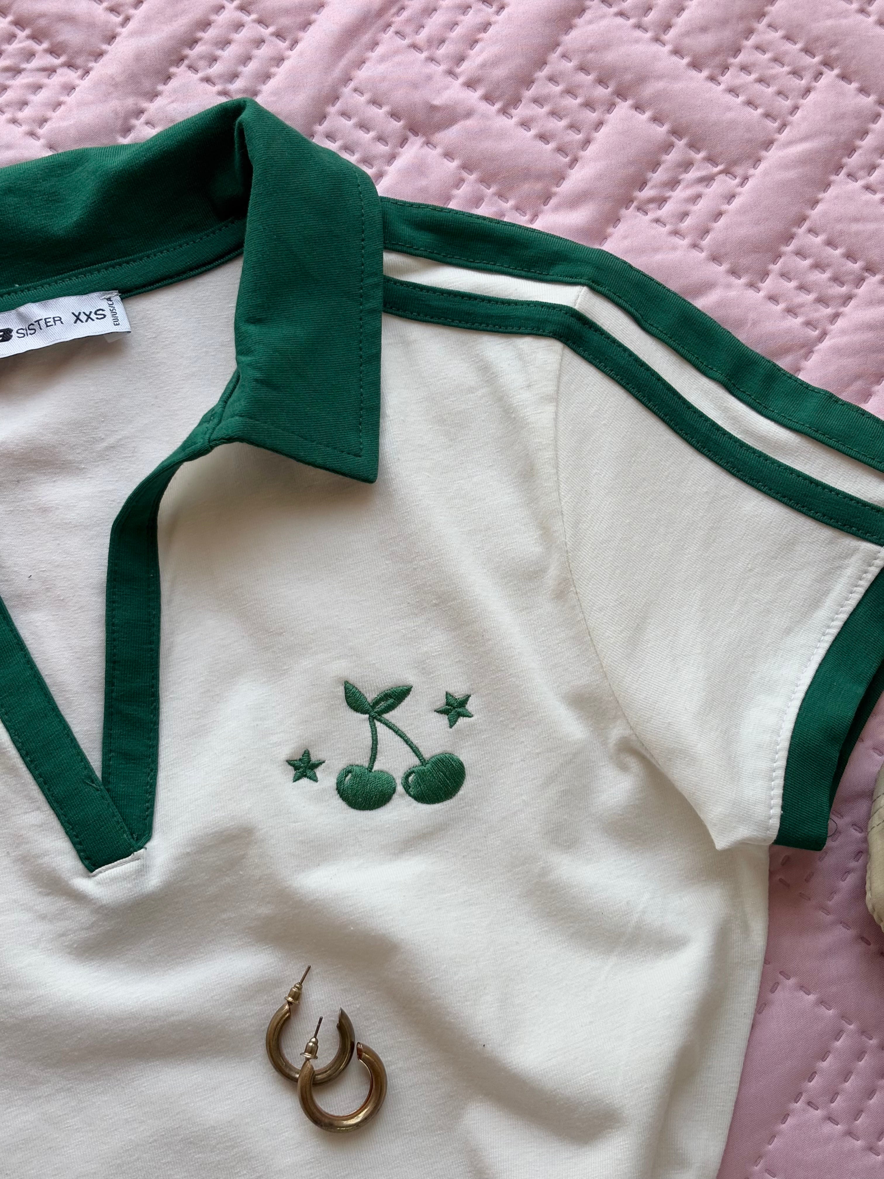 "Cherry" Green Polo T-shirt