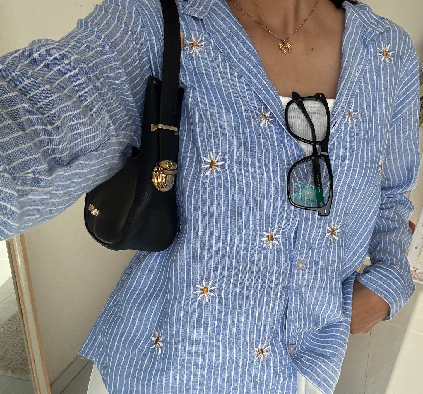 Blue Embroidery Shirt
