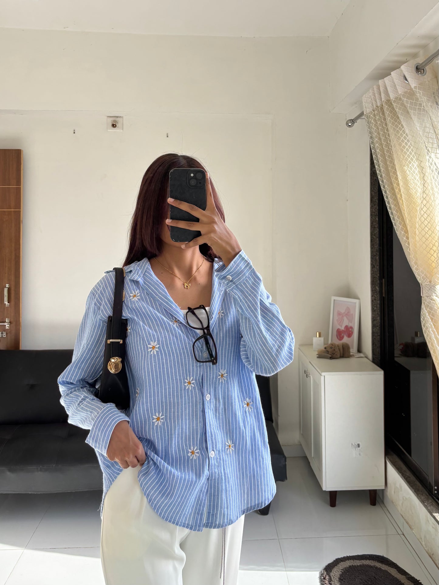 Blue Embroidery Shirt