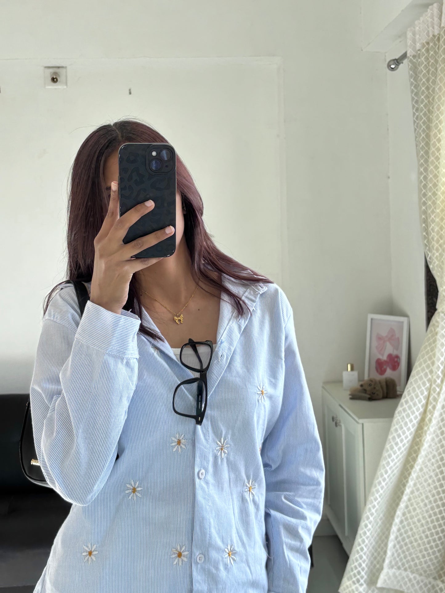 Sky Blue Embroidery Shirt