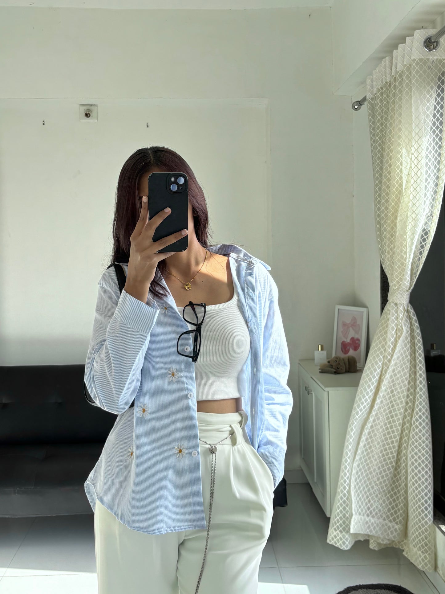 Sky Blue Embroidery Shirt