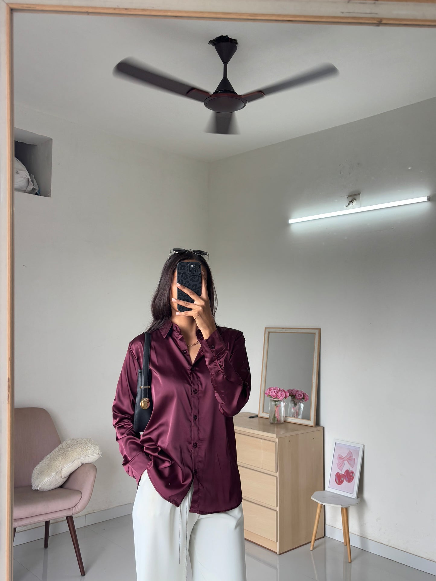 Satin Shirt (Wine)