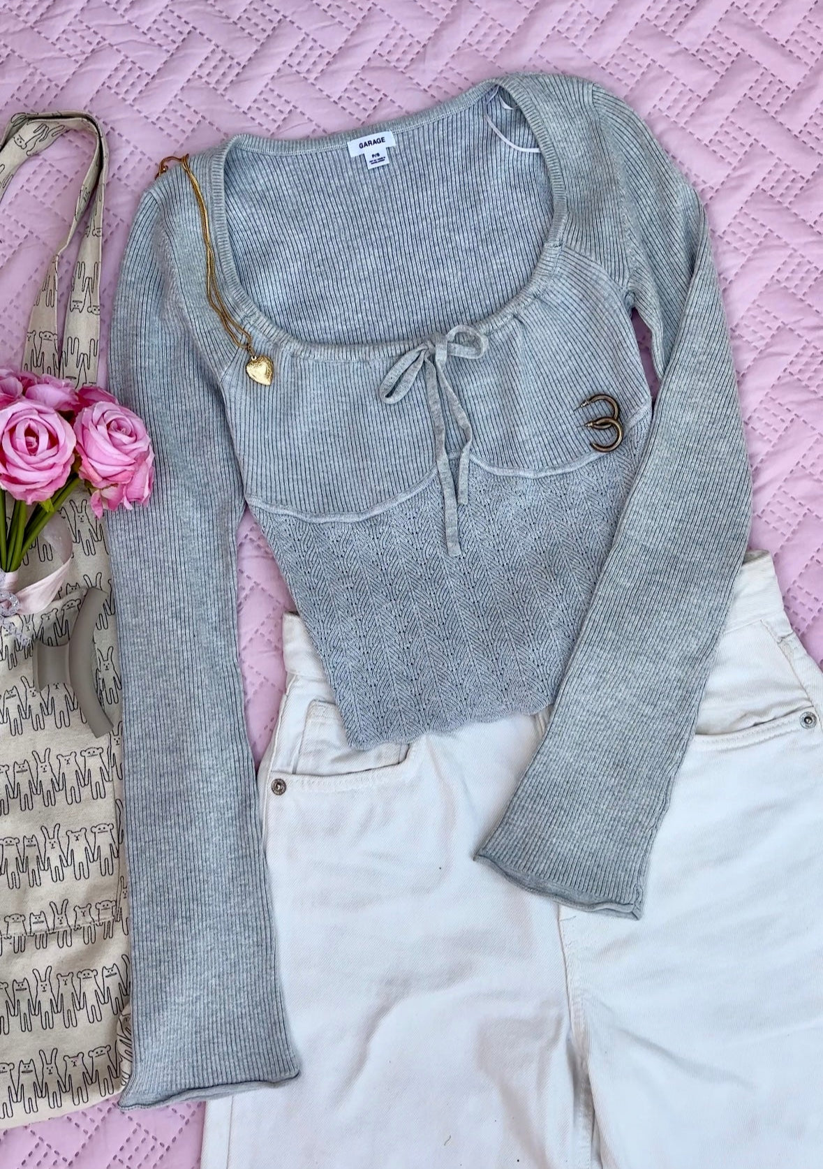 Grey Milkmaid Summer Top