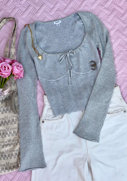 Grey Milkmaid Summer Top