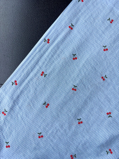 Blue Cherry Striped Pants