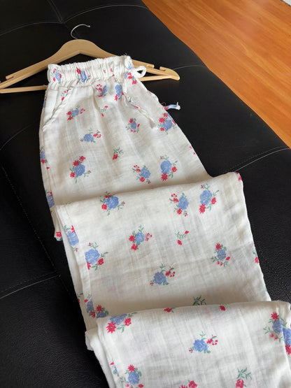 Flowers Printed Mul Cotton Pants