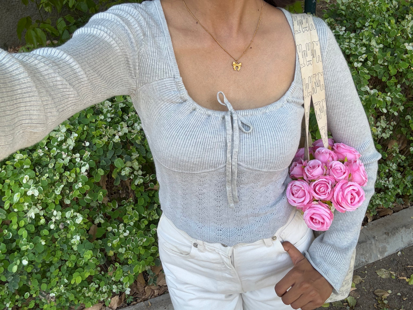 Grey Milkmaid Summer Top