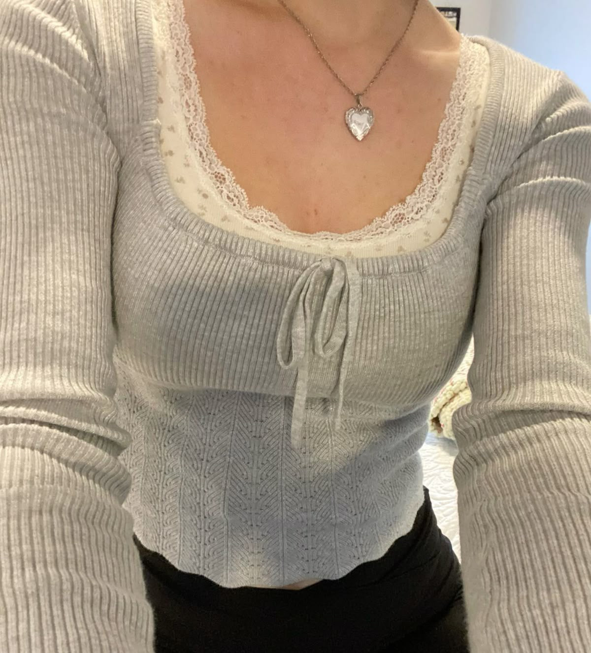 Grey Milkmaid Summer Top