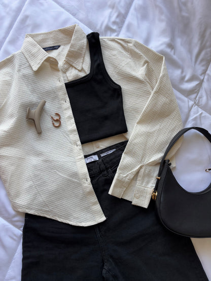 Beige linen shirt