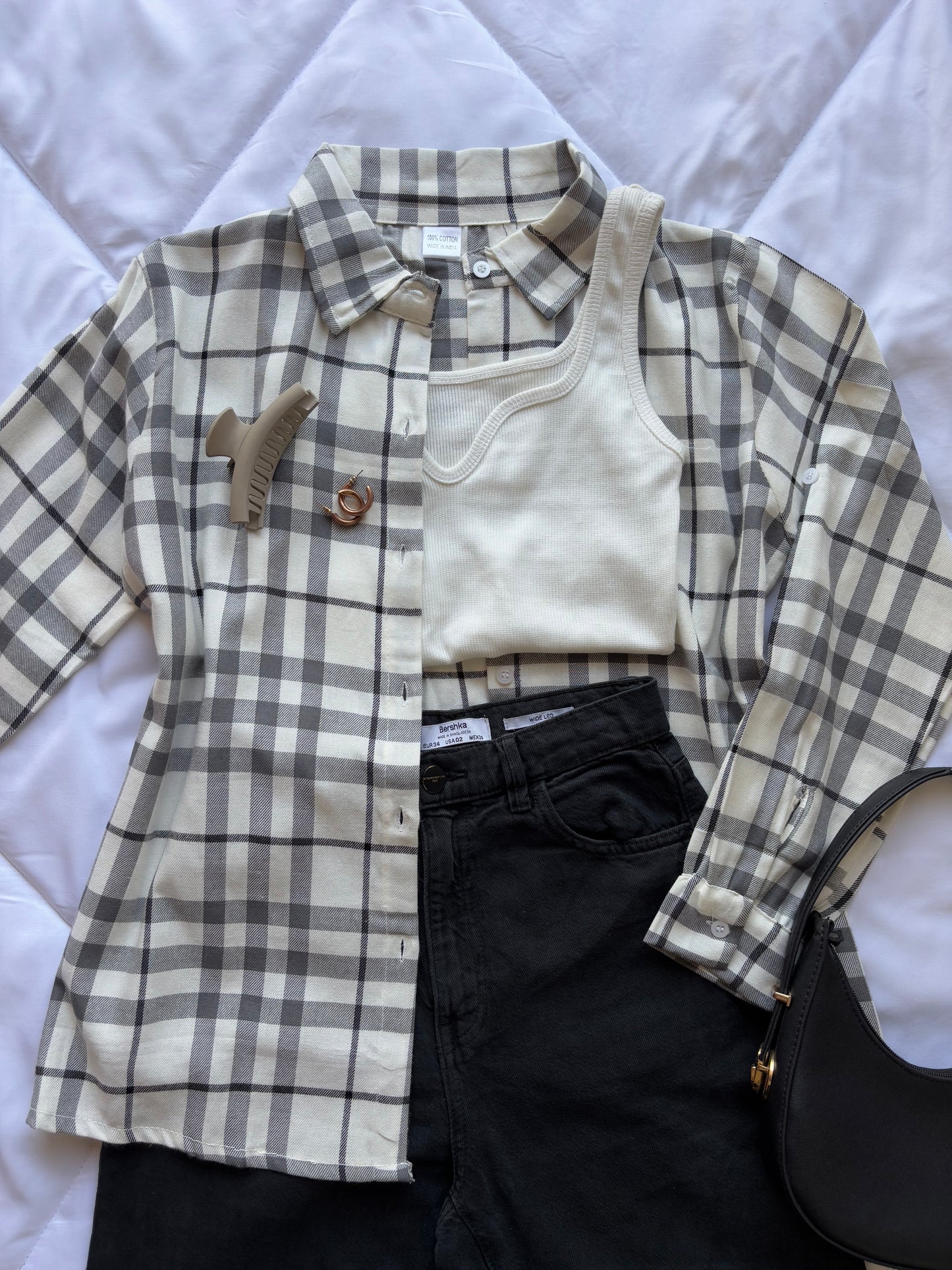 Black n White Checked Shirt