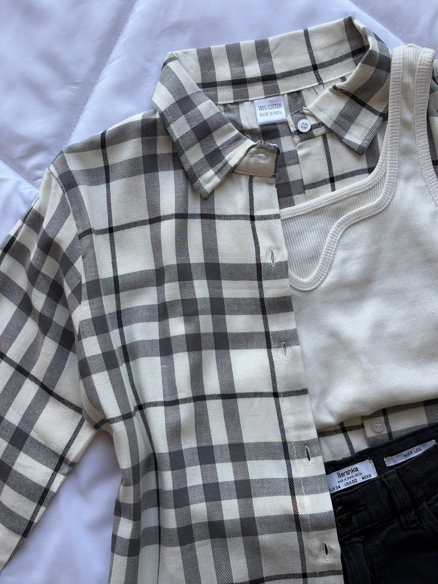 Black n White Checked Shirt