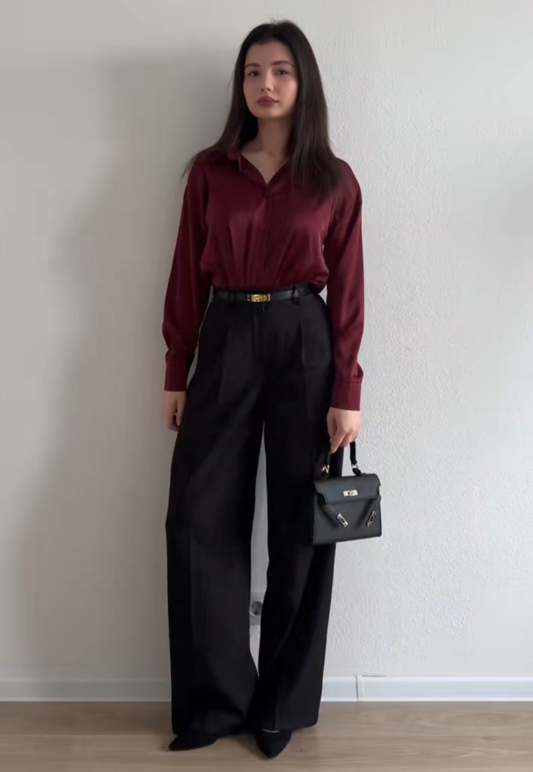 Satin Shirt (Wine)