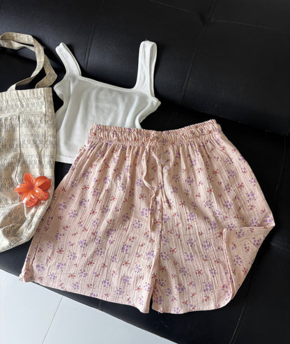 Cotton Candy Floral Mul Cotton Shorts
