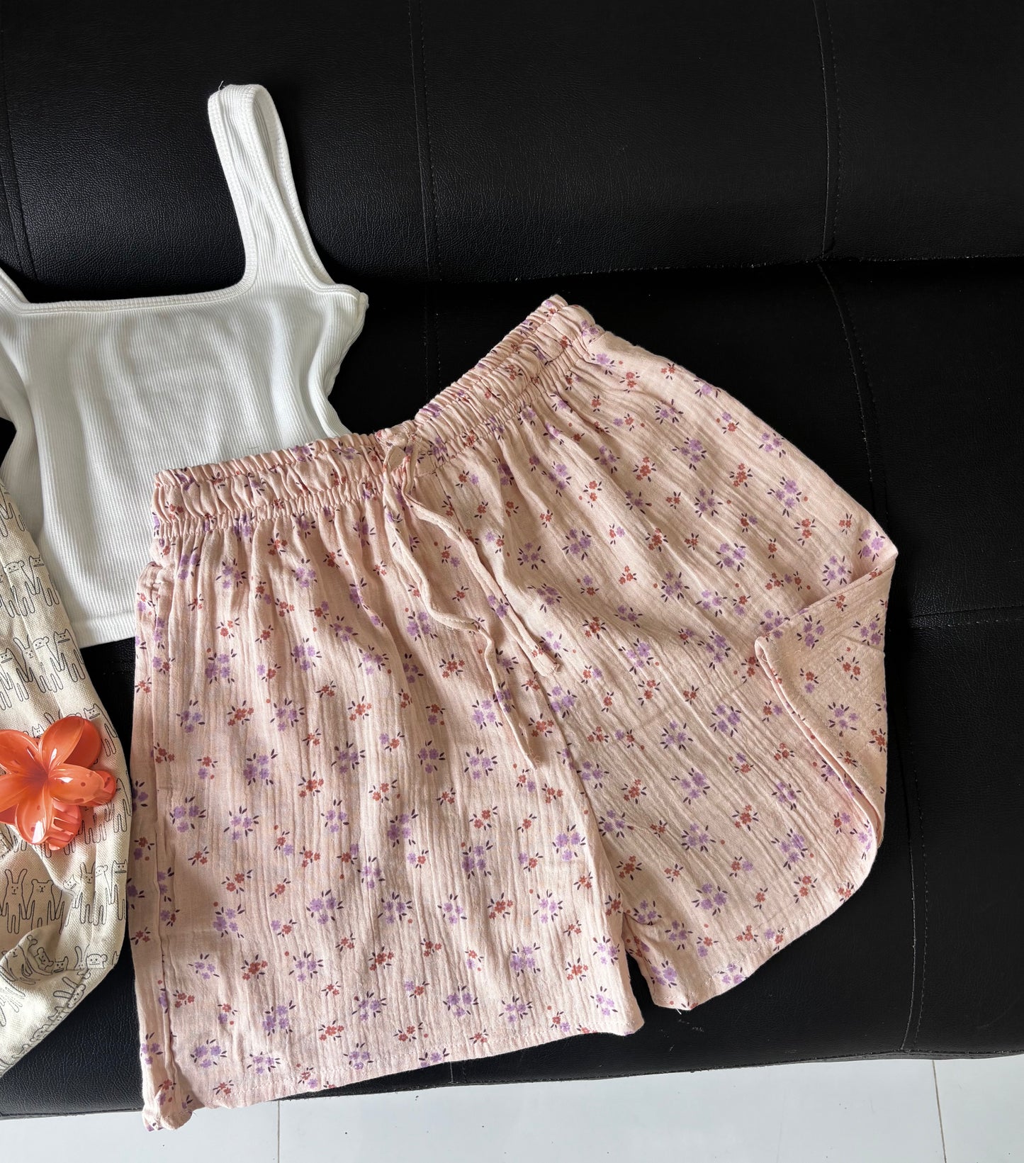Cotton Candy Floral Mul Cotton Shorts