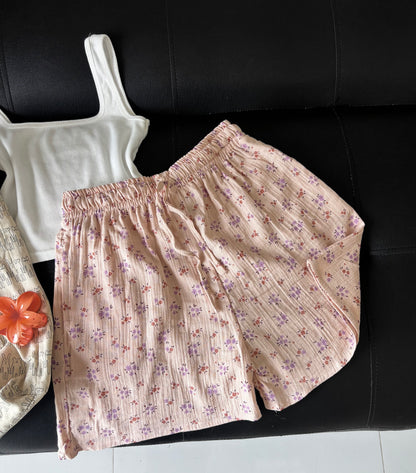 Cotton Candy Floral Mul Cotton Shorts