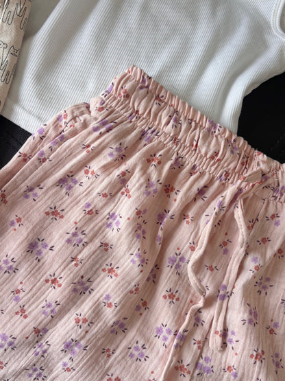 Cotton Candy Floral Mul Cotton Shorts