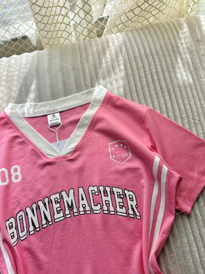 Pink Varsity V-neck Jersey