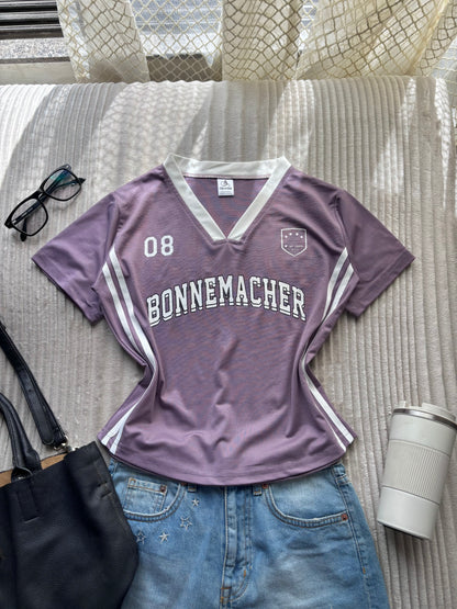Lavender Varsity V-neck Jersey