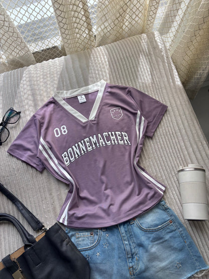Lavender Varsity V-neck Jersey