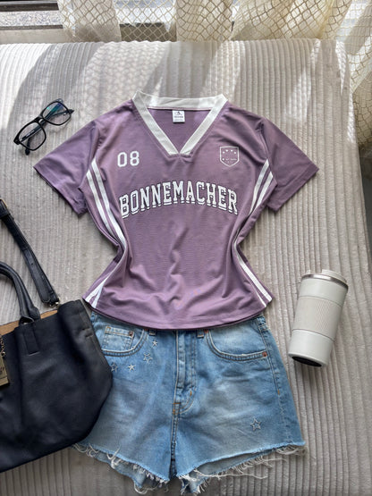 Lavender Varsity V-neck Jersey