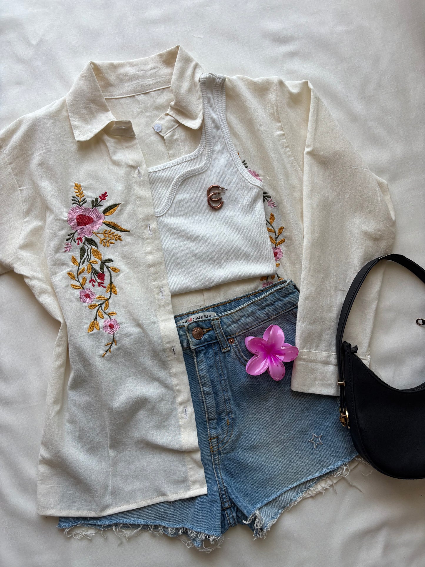 Off White Embroidery Shirt