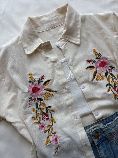 Off White Embroidery Shirt