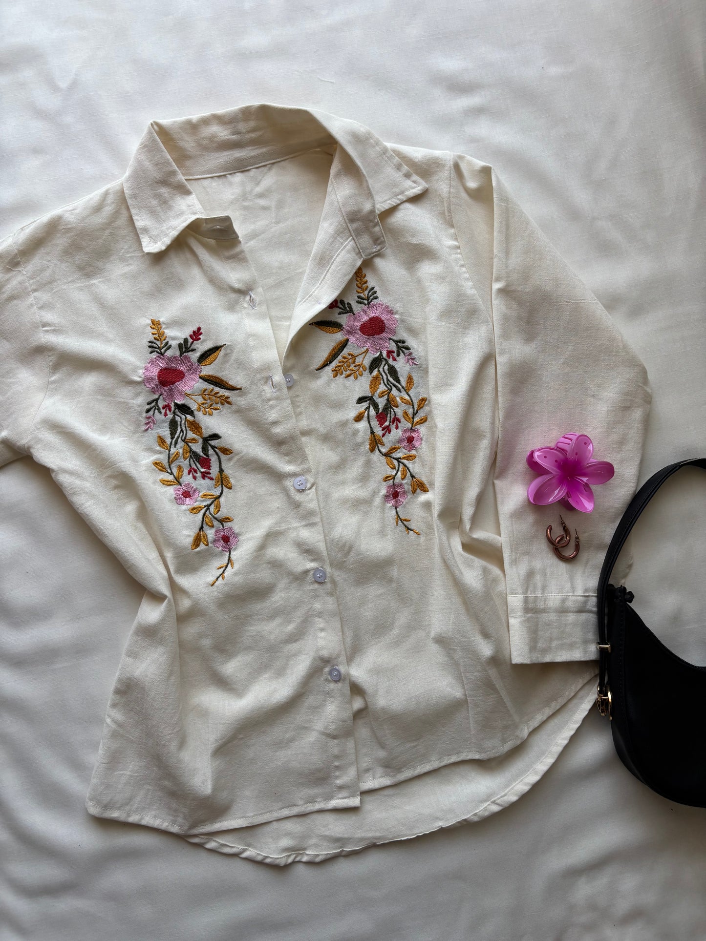 Off White Embroidery Shirt