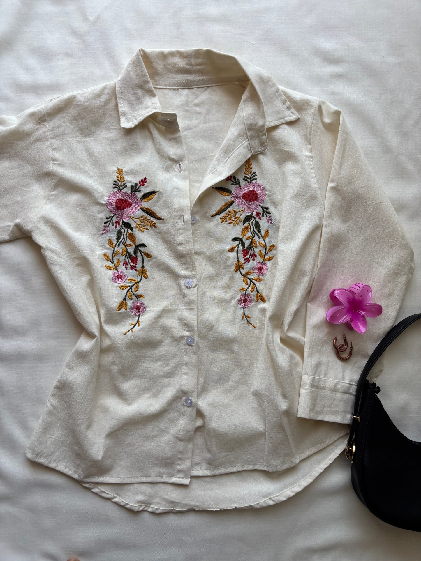 Off White Embroidery Shirt