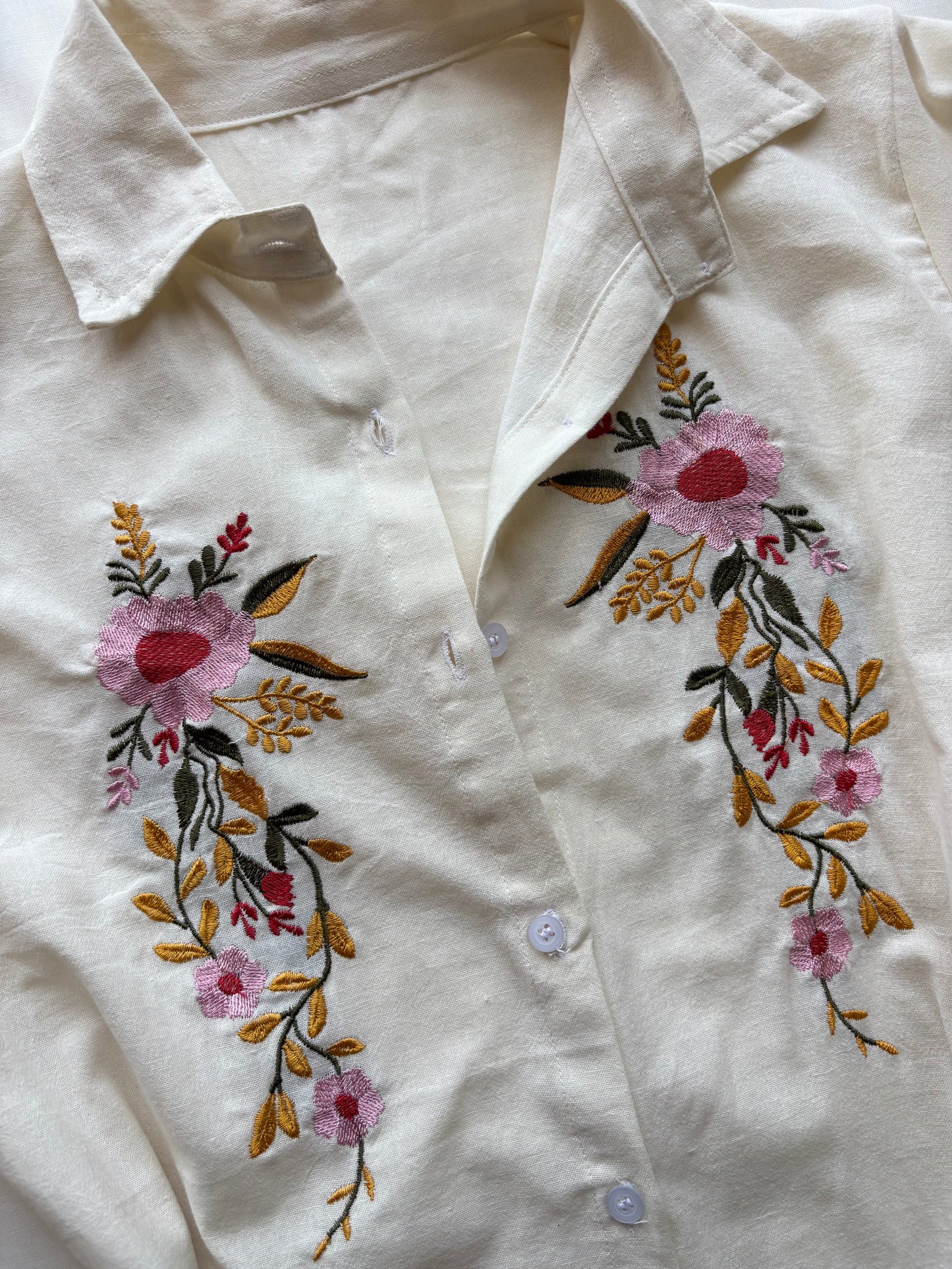 Off White Embroidery Shirt