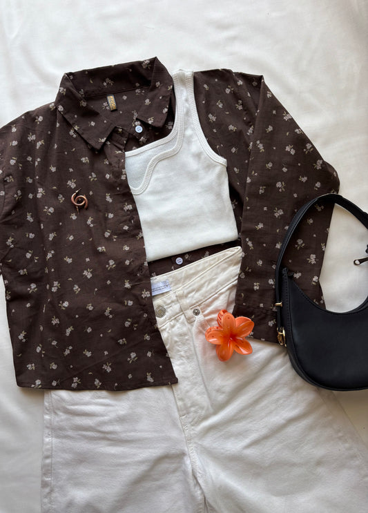 Brown Printed Shirt