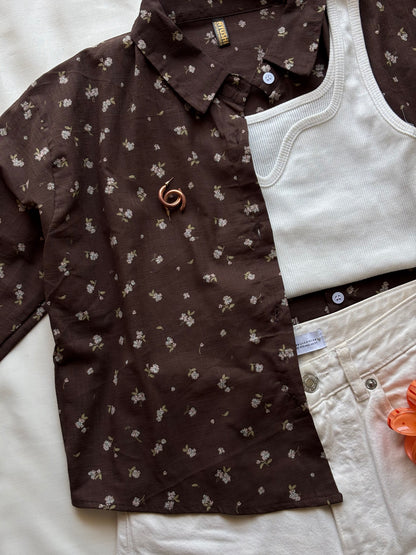 Brown Printed Shirt