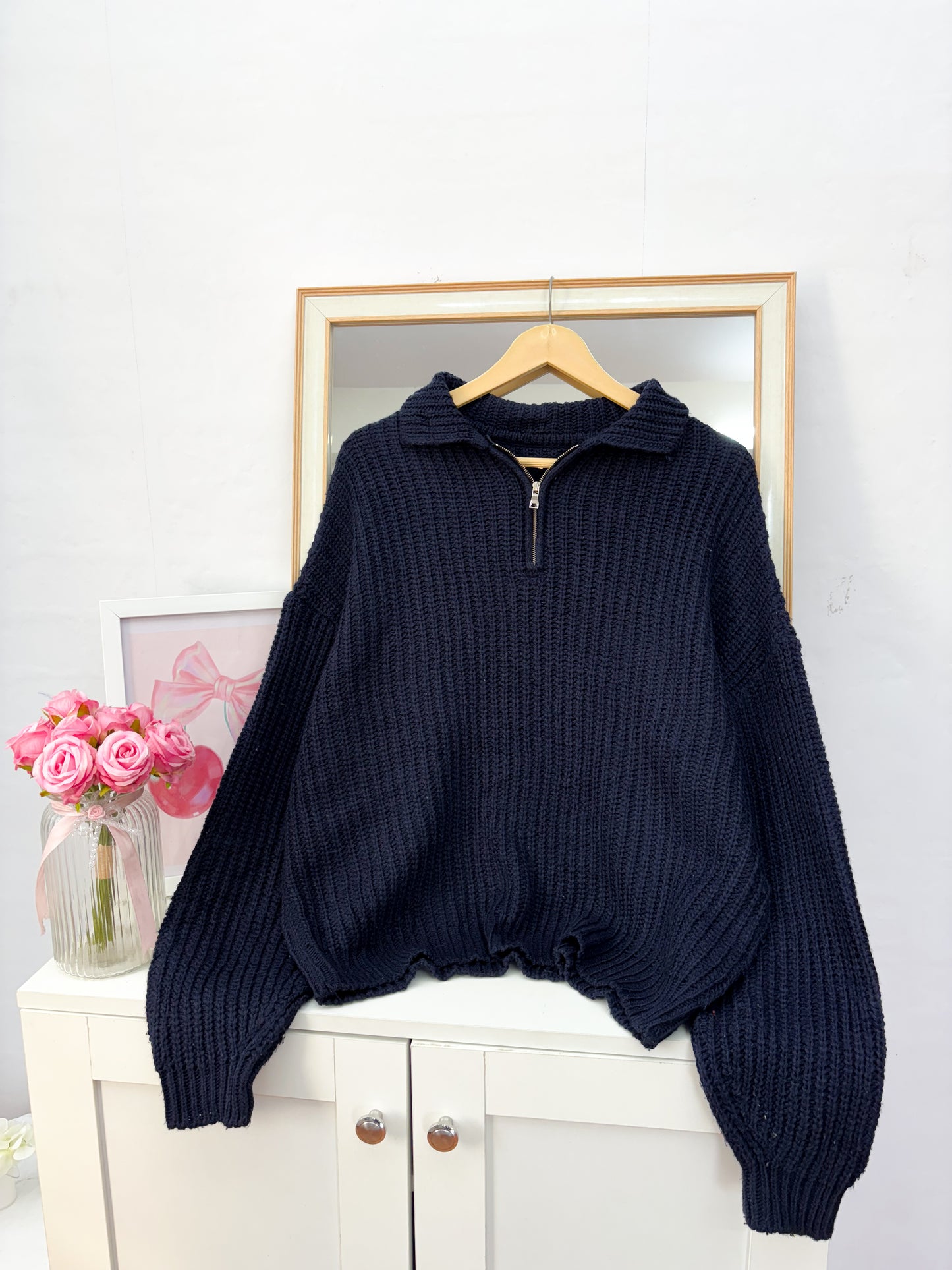 Zipper Sweater (Up to 40 bust- Fits L)